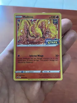 Moltres SWSH185 MINT Promo Stamped 2022 Brilliant Stars Black Star Pokemon TCG - Image 3