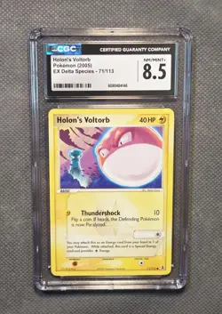 Holon's Voltorb 71/113 EX Delta Species 2005 Pokemon CGC 8.5 NM/Mint - Image 1