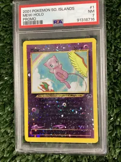 Mew 1/18 2001 Pokemon Southern Islands Promo Holo PSA 7 Near mint 🌀Swirl Error - Image 3