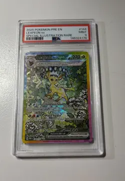 Pokemon Leafeon ex Prismatic Evolutions Special Illustration Rare #144 PSA 9 - Image 1