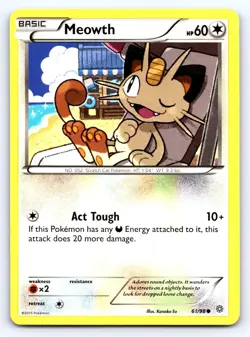 Meowth 61/98 Common Ancient Origins Pokemon Lightly Played - Image 1