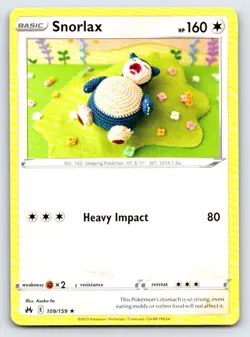 Snorlax 109/159 Rare Crown Zenith Pokemon Near Mint - Image 1