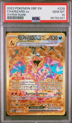2023 POKEMON OBF EN-OBSIDIAN FLAMES HYPER RARE #228 CHARIZARD EX PSA 10 - Image 1
