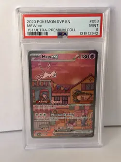 2023 POKEMON SVP EN-SV BLACK STAR PROMO 151 ULTRA-PREM COLL #053 MEW EX PSA 9 - Image 1