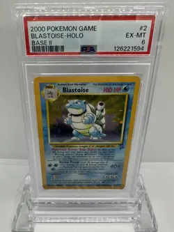 2000 Pokemon Base Set 2 Blastoise Holo #2 PSA 6 - Image 3