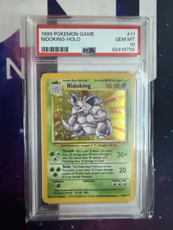Pokemon TCG Nidoking Holo 11/102 1999 Base Set Unlimited PSA 10 Gem Mint - Image 1