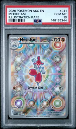 2026 POKEMON ASC EN-ASCENDED HEROES ILLUSTRATION RARE #241 MEDICHAM PSA 10 - Image 1