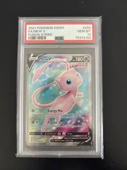 Pokemon Fusion Strike Mew V 250/264 Full Art Holo Foil Rare PSA 10 GEM MINT - Image 1