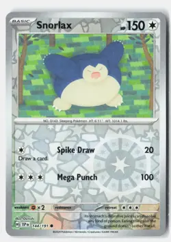 Snorlax 144/191 Common Surging Sparks Pokemon Reverse Holo Near Mint Ounishi - Image 1