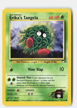 Erika's Tangela 79/132 Common Gym Heroes Pokemon Unlimited LP Ken Sugimori - Image 1