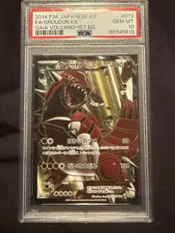Full-Art Groudon EX Pokemon 2014 XY5 Gaia Volcano SR 1st Japanese 073/070 PSA 10 - Image 1