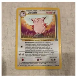 Rare Pokemon TCG Clefable Jungle 17/64 English Unlimited 1999 70 HP - Image 1