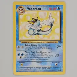 Vaporeon 28/64 Jungle Regular Non Holo Unlimited 1999 Pokemon MP - Image 1