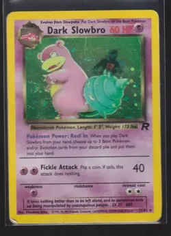 1995 WIZARDS OF THE COAST POKEMON DARK SLOWBRO HOLO DAMAGED SWIRL 12/82. - Image 1