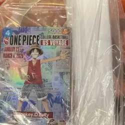 Bandai Namco One Piece CCG Monkey D. Luffy Rush Voyage Promo Holo Card + POSTER - Image 3