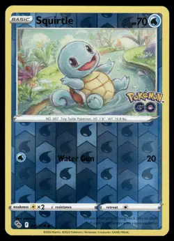 Pokemon Cards Squirtle 015/078 Reverse Holo Pokemon GO NM *2 - Image 1