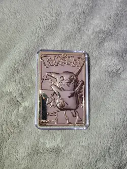 1999 Pokemon Burger King Pikachu 23K Gold Plated Card w/ Poke Ball & COA No Box - Image 1
