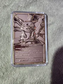 1999 Pokemon Burger King Pikachu 23K Gold Plated Card w/ Poke Ball & COA No Box - Image 2