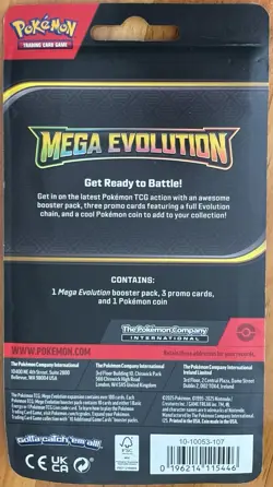 POKEMON TCG MEGA EVOLUTION BOOSTER PACK, 3 PROMO CARDS MEOWSCARADA, FLORAGATO - Image 2