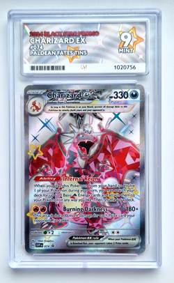Charizard ex 074 Black Star Promo Paldean Fates Tin Graded Card - ACE 9 MINT - Image 1