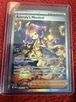 Acerola's Mischief Trainer Card 183 Pokemon TCG Holo Supporter - Image 1