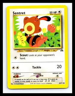 💥 SENTRET NON HOLO # 63/75 | NEO DISCOVERY SET | Pokemon 2001 TCG Vintage Card - Image 1