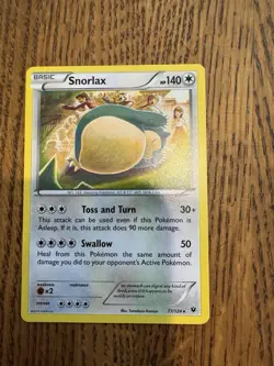 Pokemon TCG Snorlax Fates Collide Card 77/124 Regular Rare - Image 1