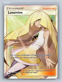 Pokemon Lusamine Trainer Full Art Holo Card 110/111 Crimson Invasion TCG - Image 1