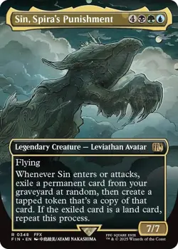NM Borderless Sin, Spira's Punishment, MTG, Final Fantasy, Magic, 348 - Image 1