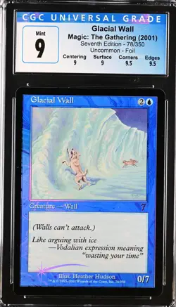 GLACIAL WALL 7th Edition Foil U CGC 9 Q++ MTG [Nostalgium] - Image 1