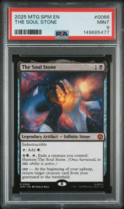 2025 MTG MARVEL'S SPIDER-MAN #0066 THE SOUL STONE PSA 9 - Image 1