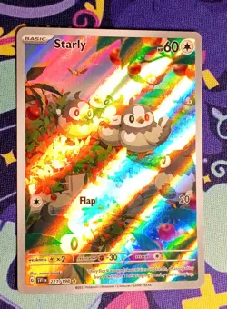 Starly 221/198 Illustration Rare Scarlet & Violet Pokemon Holo Near Mint - Image 1