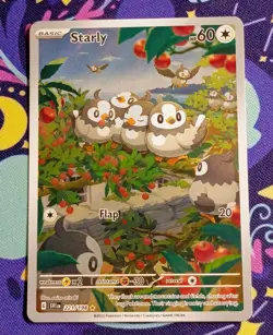 Starly 221/198 Illustration Rare Scarlet & Violet Pokemon Holo Near Mint - Image 2