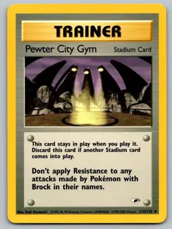 Pewter City Gym 115/132 Uncommon Gym Heroes Pokemon Unlimited Lightly Played - Image 1