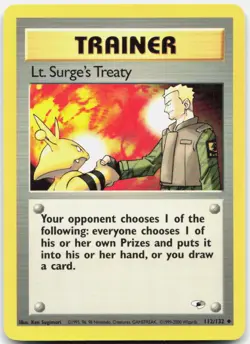 Pokemon TCG Lt. Surge's Treaty Gym Heroes Uncommon 112/132 Unlimited - Image 1