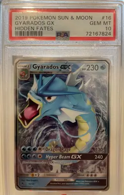 Gyarados GX 16/68 Holo PSA 10 2019 Pokemon Sun and Moon Hidden Fates - Image 1