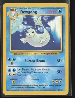 Dewgong 25/102 Uncommon Base Set Unlimited Pokemon Lightly Played - Image 1