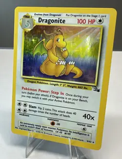 Dragonite 4/62 Holo Rare Fossil 1999 Pokemon LP/MP - Image 1