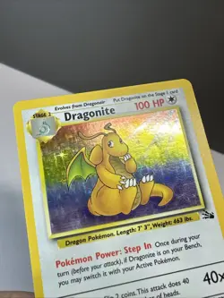 Dragonite 4/62 Holo Rare Fossil 1999 Pokemon LP/MP - Image 4