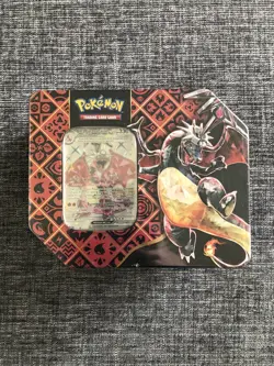 Pokemon TCG Paldean Fates Tin Sealed Charizard EX - Dented Tin - Image 1