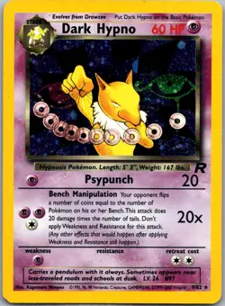 Pokemon TCG Dark Hypno (26) Rare Holo Unlimited Team Rocket 26/82 HP - Image 1