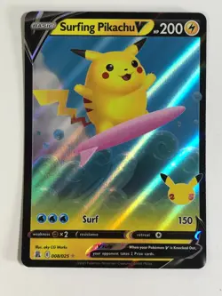 Pokemon TCG Celebrations Surfing Pikachu 008/025 Near Mint - Image 1