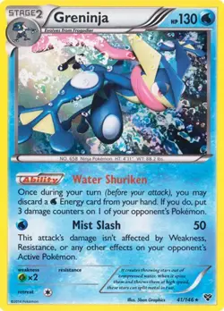 Pokemon Greninja Holo Rare XY Base Set 41/146 Moderately Played - Image 1
