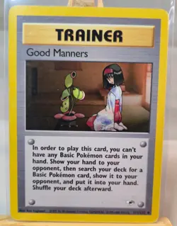 POKEMON GOOD MANNERS TRAINER GYM HEROES N/M POKEMON ENGLISCH VINTAGE - Image 1