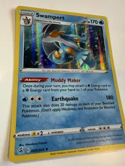 SWAMPERT 064/264 Fusion Strike Pokemon Holo Rare NM/M - Image 2