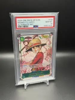 2025 ONE PIECE OP13 EN MONKEY D. LUFFY ALT ART PSA 10 - Image 1