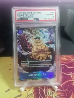 2025 ONE PIECE OP13-CARRYING ON HIS WILL TREASURE RARE MONKEY D. LUFFY PSA 10 - Image 1
