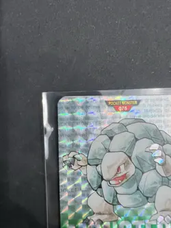 1996 Bandai Carddass Golem Pokemon Card Prism Vintage Japanese - Image 2