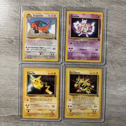 Pokemon The First Movie Promo Cards - Dragonite, Mewtwo, Pikachu, Electabuzz - Image 1