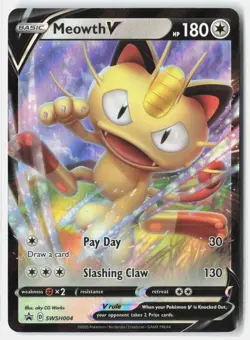 Meowth V Promo Holo SWSH: Sword & Shield Promo Cards SWSH004 NM - Image 1